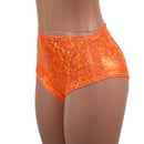 Midrise Siren Shorts in Neon Orange Kaleidoscope-2