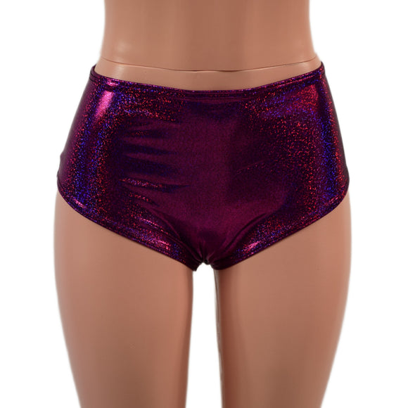 Midrise Siren Shorts in Fuchsia Sparkly Jewel