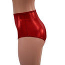 Red Sparkly Jewel High Waist Siren Shorts-3