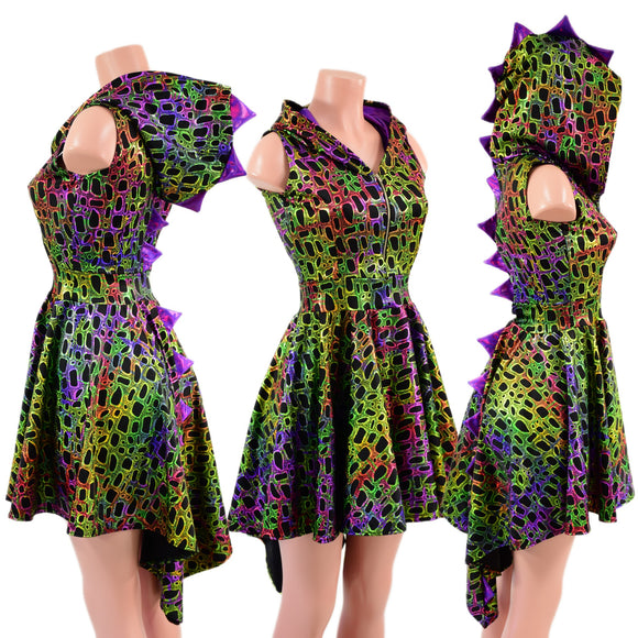 Poisonous Dragon Hoodie Skater Dress and Wings Set