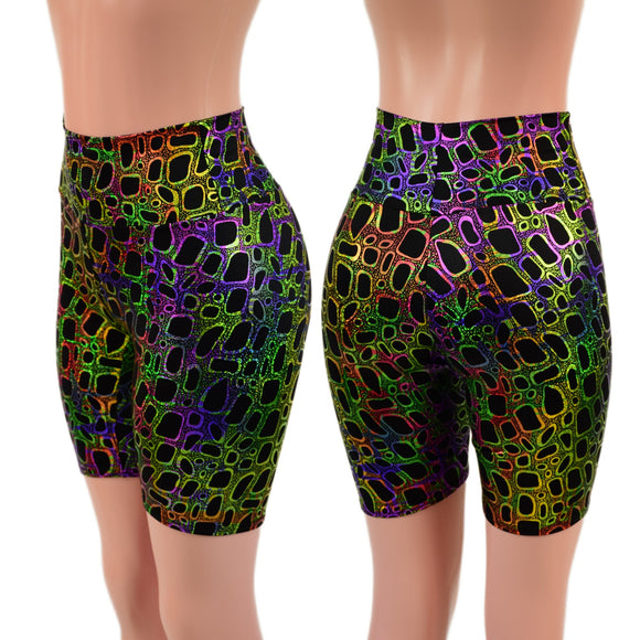 High Waist Bike Shorts in Poisonous
