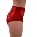 Red Sparkly Jewel High Waist Siren Shorts-2
