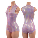 Sleeveless Stella Romper in Lilac Holographic-1