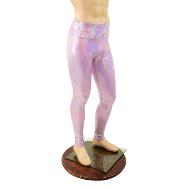 Mens Lilac Holographic Leggings - 4