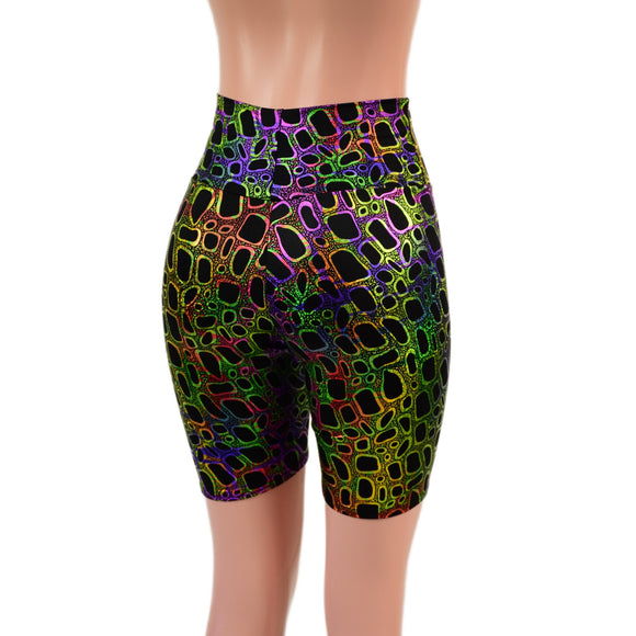 High Waist Bike Shorts in Poisonous