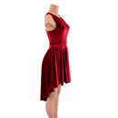 Red Velvet Hi Lo Skater Dress with Crew Neckline and Racer Back-4
