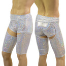 Mens Midrise Sahara Shorts Chaps in White Kaleidoscope-1