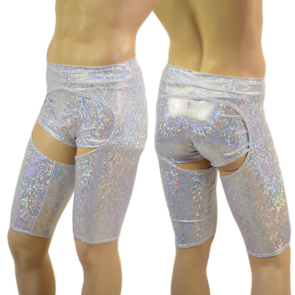 Mens Midrise Sahara Shorts Chaps in White Kaleidoscope