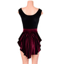 Burgundy and Black Velvet Mini Tux Back Romper - 4