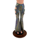 Silver Kaleidoscope High Waist Solar Flares with Triple Cutouts and O-rings-5