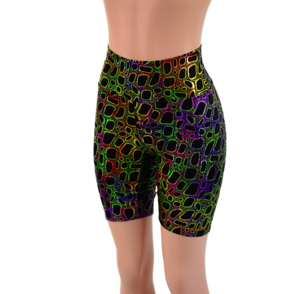High Waist Bike Shorts in Poisonous