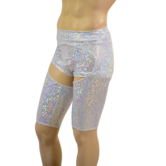 Mens Midrise Sahara Shorts Chaps in White Kaleidoscope