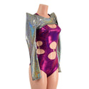 Silver Holographic Sharp Shoulder Bolero with Long Sleeves (Romper sold separately) - 2
