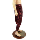 Unisex Drop Crotch Pants with Pockets in Primeval Red-3