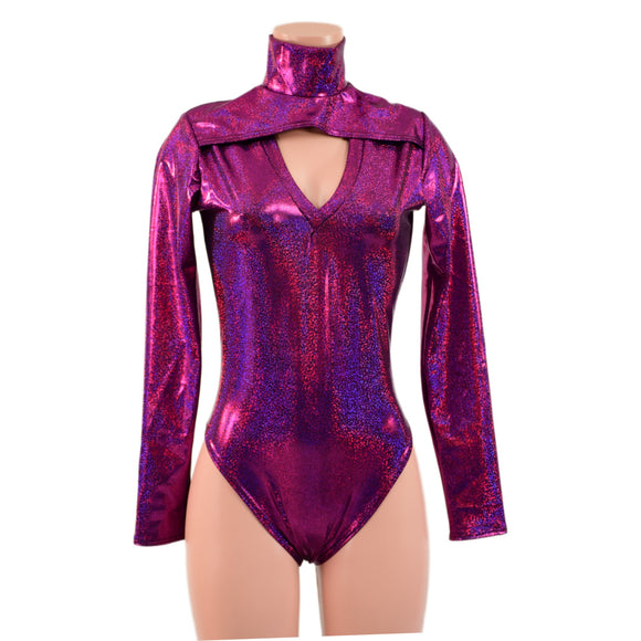 Fuchsia Sparkly Jewel Romper and Breakaway Skirt Set