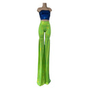 Leggings Style Stilt Pants in Neon Lime Holographic-5