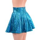 Ready To Ship 15" Turquoise Shattered Glass Circle Cut Mini Skirt-2