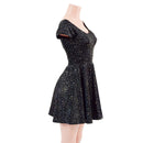 Star Noir Cap Sleeve Skater Dress-3