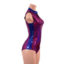 Fuchsia and Blue Sparkly Jewel Sleeveless Stella Romper with Side Panels-3