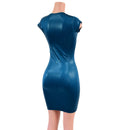 Nile Blue Metallic Cap Sleeve Bodycon Dress-5