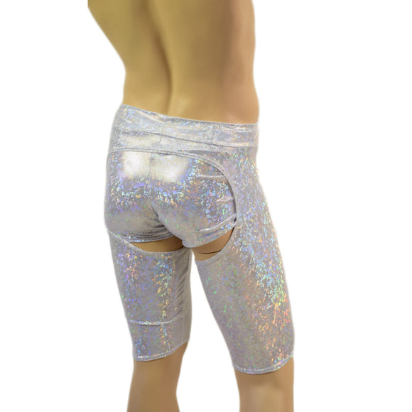 Mens Midrise Sahara Shorts Chaps in White Kaleidoscope