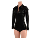 Black Mystique Rodeo Romper with Snap Cuffs and Boy Cut Leg - 3
