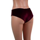 Lowrise Siren Shorts in Burgundy Velvet-3