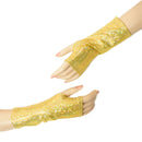 Short Fingerless Gloves in Gold Sparkly Jewel-1