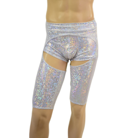 Mens Midrise Sahara Shorts Chaps in White Kaleidoscope