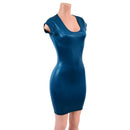 Nile Blue Metallic Cap Sleeve Bodycon Dress-4