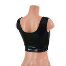 Mini Lace Up Front Crop Tank in Black Holographic-5