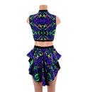 2PC Inset Mesh Keyhole Top and Siren Shorts with Mini Tux Back-6