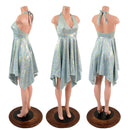 Frostbite Holographic Handkerchief Hemline Halter Dress-1