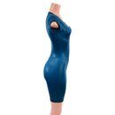 Nile Blue Metallic Cap Sleeve Bodycon Dress-2