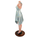 Frostbite Holographic Handkerchief Hemline Halter Dress-4