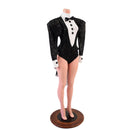 Faux Tux Romper with Tails, Tie, and Turtleneck-3