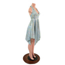 Frostbite Holographic Handkerchief Hemline Halter Dress-2