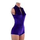 Sleeveless Stella Romper in Purple Velvet-3