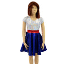 Girls Red, White and Blue Cap Sleeve Skater Dress-5