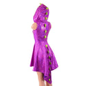 Purple Scale Dragon Tail Skater Dress with Laceup Neckline - 5
