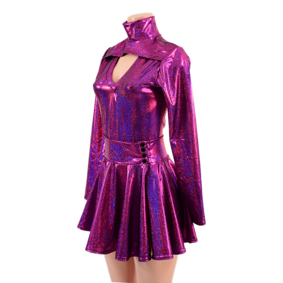 Fuchsia Sparkly Jewel Romper and Breakaway Skirt Set