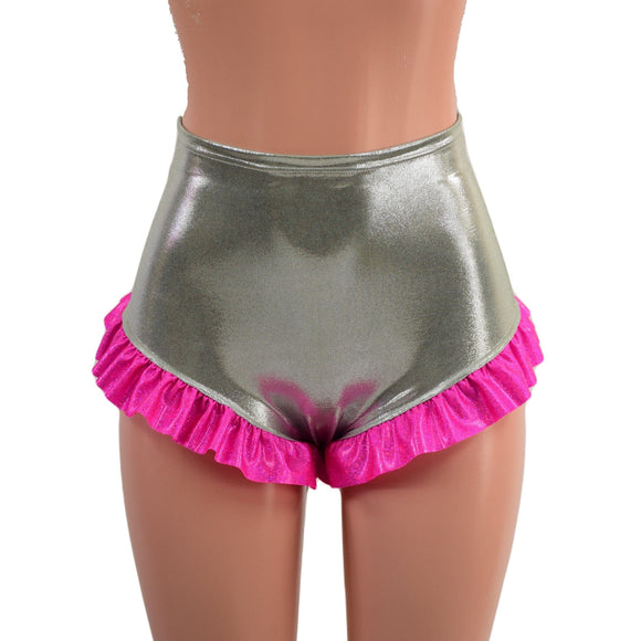 High Waist Siren Shorts with Ruffled Leg - Coquetry Clothing