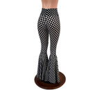 Black and White Polka Dot Print High Waist Bell Bottom Flares-4