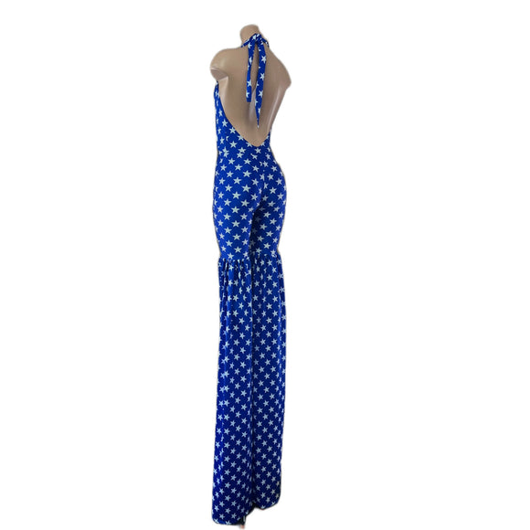 Blue and White Stars Stilting Costume