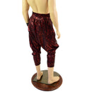 Unisex Drop Crotch Pants with Pockets in Primeval Red-2