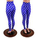 Blue & White Star High Waist Leggings-1