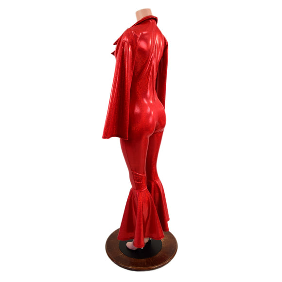 Womens Waterloo Catsuit in Red Sparkly Jewel