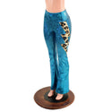 High Waist Boot Cut Leggings with Lightning Bolts - 2