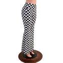 Black and White Checkered High Waist Solar Flares - 4