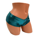 Teal Metallic Ultra Cheeky Booty Shorts-3